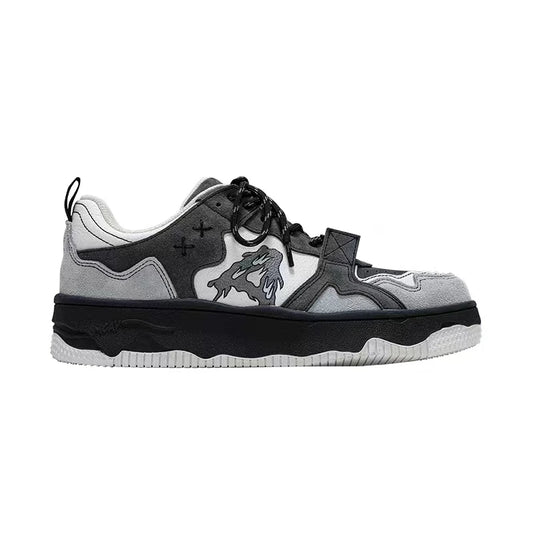Women Shoes Men Retro Hip-hop Punk Goth Volcano Skateboard Shoes Fashion Sneakers Couple Students Outdoor Sports Casual Shoe