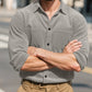 Long sleeved shirt with collar jacket for men