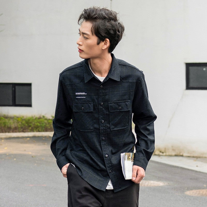 Printed Plaid Shirt for Men and Women, Long Sleeve