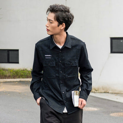 Printed Plaid Shirt for Men and Women, Long Sleeve
