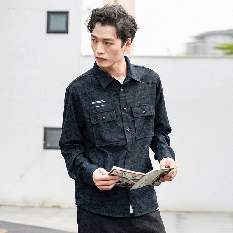 Printed Plaid Shirt for Men and Women, Long Sleeve