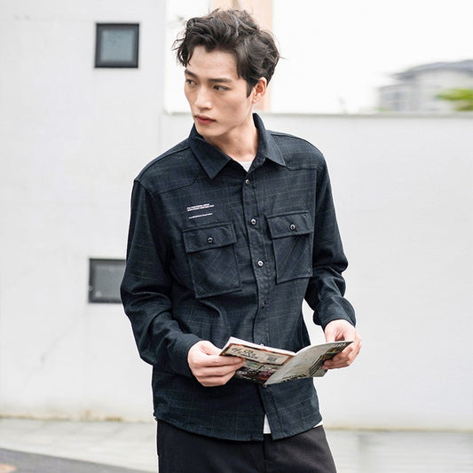 Printed Plaid Shirt for Men and Women, Long Sleeve