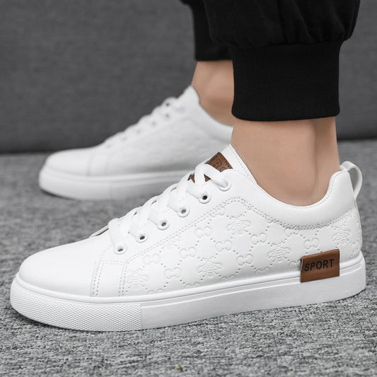 New round headed youth trendy black casual shoes for men