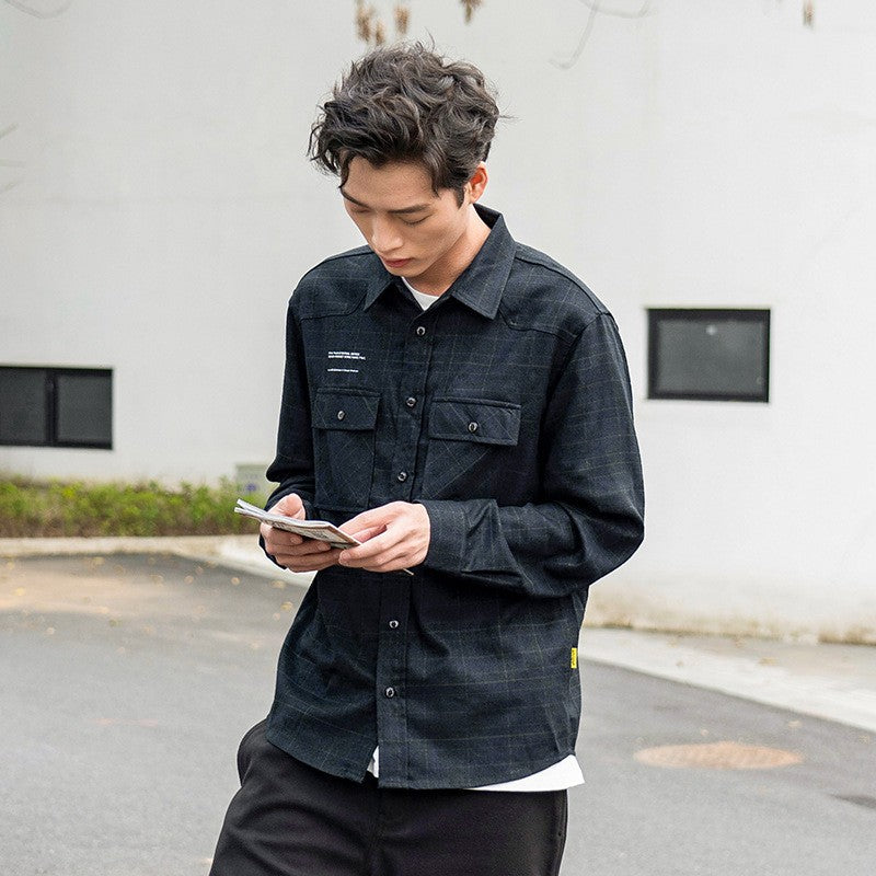 Printed Plaid Shirt for Men and Women, Long Sleeve