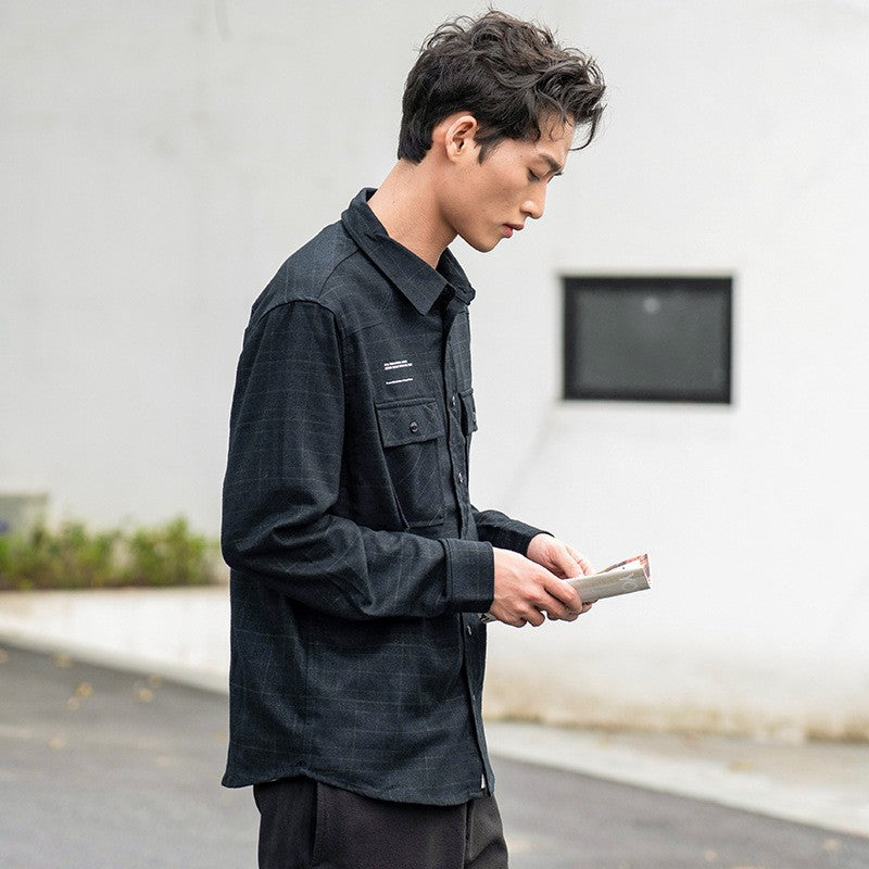 Printed Plaid Shirt for Men and Women, Long Sleeve